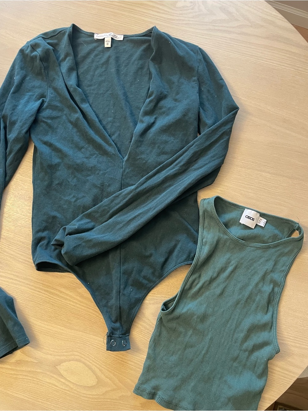 ASOS Ribbed Tank & Dark Teal Bodysuit Set